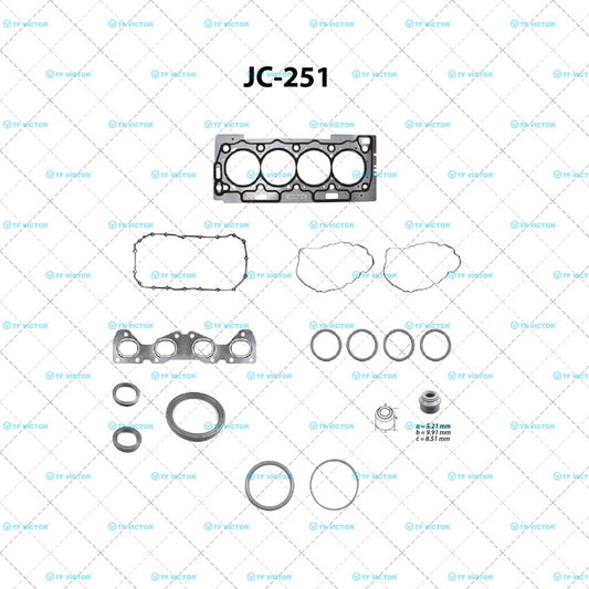 JC-251 Juego Completo de Juntas de  Motor para Peugeot 206 2004 TF VICTOR