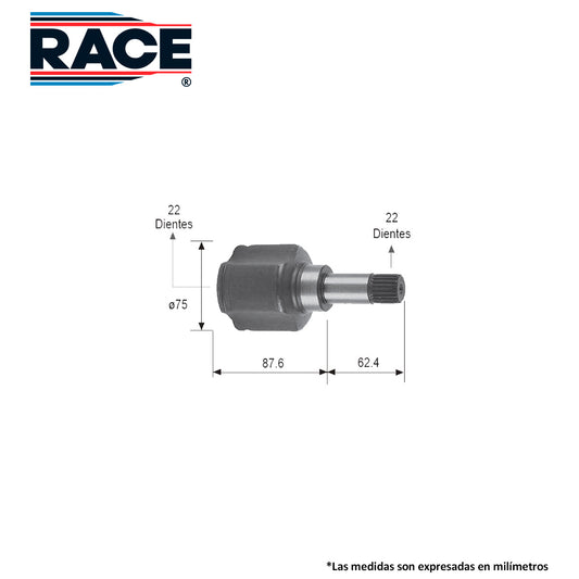 RC-7034 Junta Lado Caja Transmisión Manual  Lado Izquierdo para Peugeot 206 2003 RACE