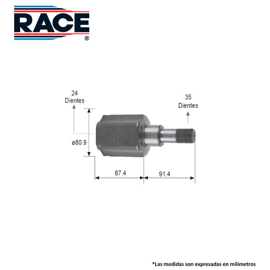 RC-7044 Junta Lado Caja Transmisión Automática  Lado Derecho para Ford Freestar 2004 RACE