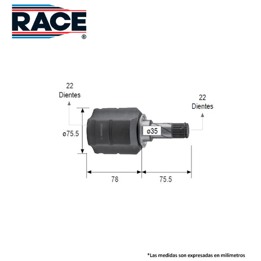 RC-8644 Junta Lado Caja Transmisión Automática  Lado Derecho para Chevrolet Cavalier 2018 RACE