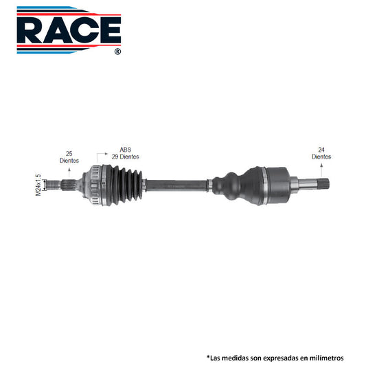 RF-8000 Flecha Homocinética Transmisión Manual  Lado Izquierdo c/ABS para Peugeot Grand Raid 2008 RACE