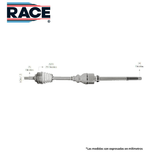 RF-8001 Flecha Homocinética Transmisión Manual  Lado Derecho c/ABS para Peugeot Grand Raid 2008 RACE