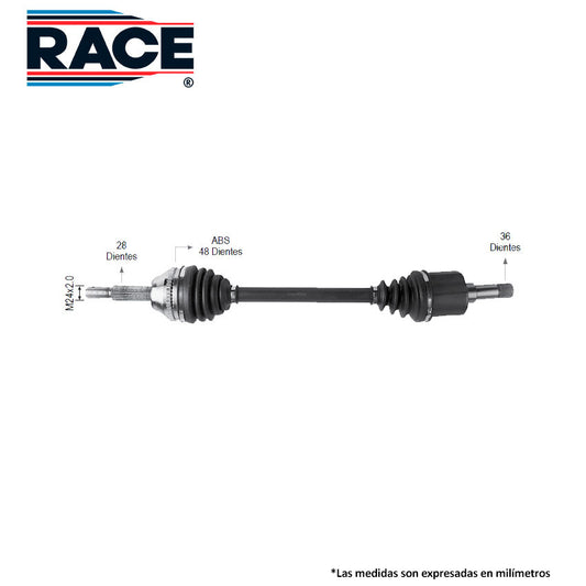 RF-8007 Flecha Homocinética Transmisión Manual  Lado Izquierdo 5 Vel c/ABS para Ford Transit 2009 RACE