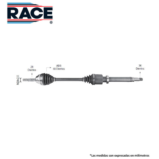 RF-8013 Flecha Homocinética Transmisión Manual  Lado Derecho 5 Vel c/ABS para Ford Transit 2009 RACE