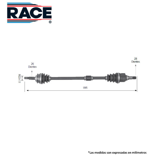RF-8044 Flecha Completa Transmisión Manual  Lado Derecho para Toyota Yaris 2011 RACE