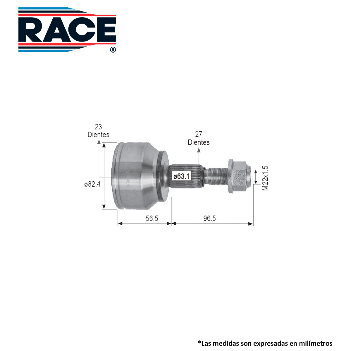 RR-9469 Junta Lado Rueda Transmisión Automática  Lado Derecho/Izquierdo para Ford Focus 2013 RACE