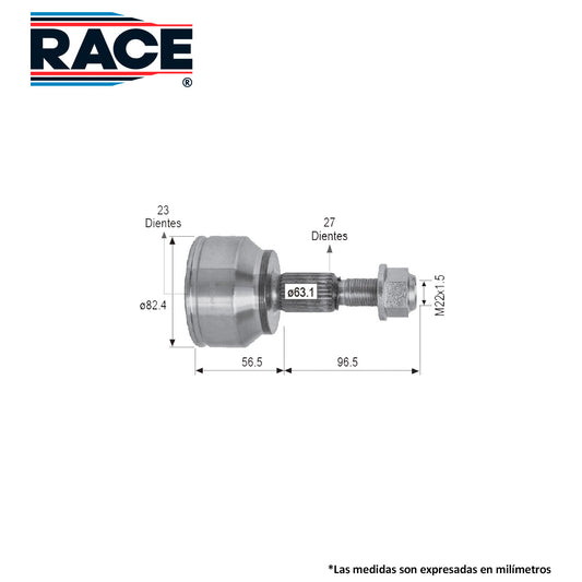 RR-9469 Junta Lado Rueda Transmisión Automática  Lado Derecho/Izquierdo para Ford Focus 2017 RACE