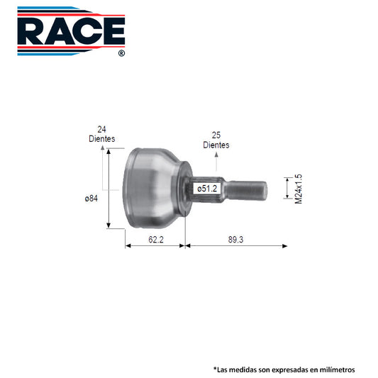 RR-9574 Junta Lado Rueda Transmisión Automática  Lado Derecho/Izquierdo para Ford Escape 2016 RACE