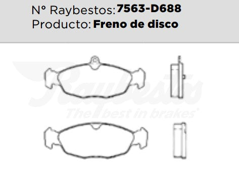 7563-D688 Balatas Semimetálicas Delanteras para Jaguar Vanden Plas 1997 RAYBESTOS