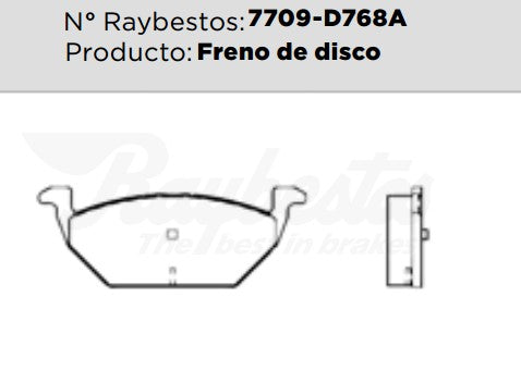 7709-D768A Balatas Semimetálicas Delanteras para Volkswagen Beetle 2000 RAYBESTOS