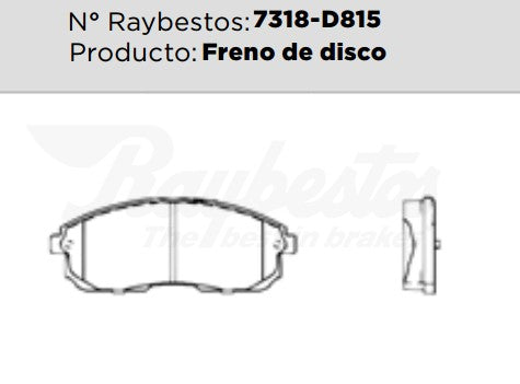 7318-D815 Balatas Cerámicas Delanteras para Nissan Juke 2014 RAYBESTOS