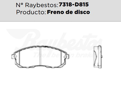 7318-D815 Balatas Cerámicas Delanteras para Nissan Sentra 2011 RAYBESTOS