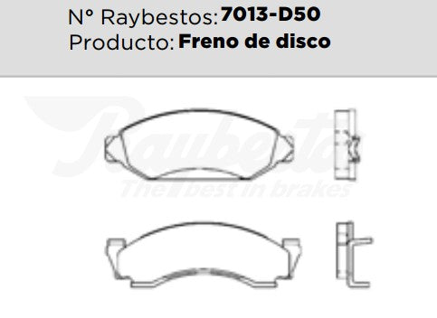 7013-D50 Balatas Semimetálicas Delanteras para Ford F-150 1981 RAYBESTOS