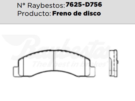 7625-D756 Balatas Semimetálicas Delanteras para Ford Excursion 2001 RAYBESTOS