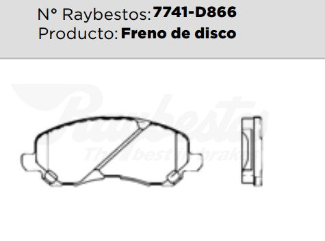 7741-D866 Balatas Cerámicas Delanteras para Dodge Caliber 2009 RAYBESTOS
