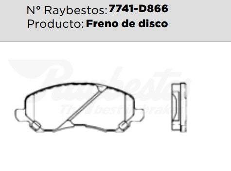 7741-D866 Balatas Cerámicas Delanteras para BAIC BJ20 2018 RAYBESTOS
