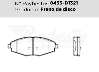 8433-D1321 Balatas Semimetálicas Delanteras para Chevrolet Matiz 2014 RAYBESTOS