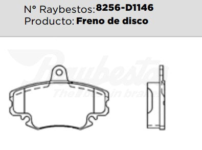 8256-D1146 Balatas Semimetálicas Delanteras para Renault Clio 2007 RAYBESTOS